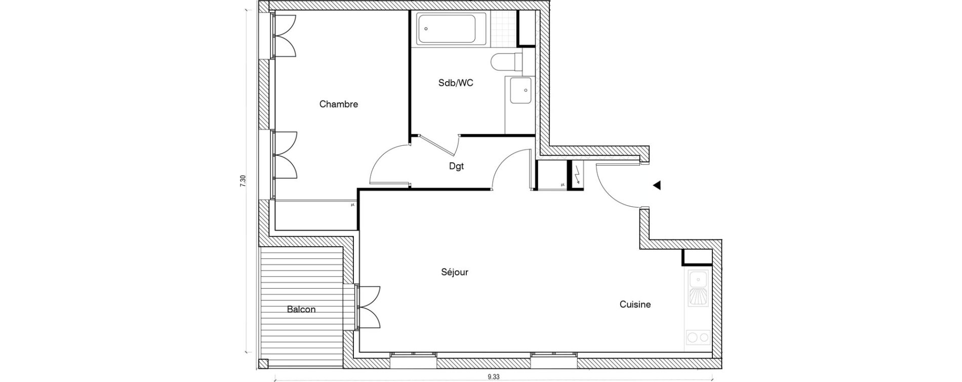 Appartement T2 de 47,22 m2 &agrave; Arpajon Les belles vues