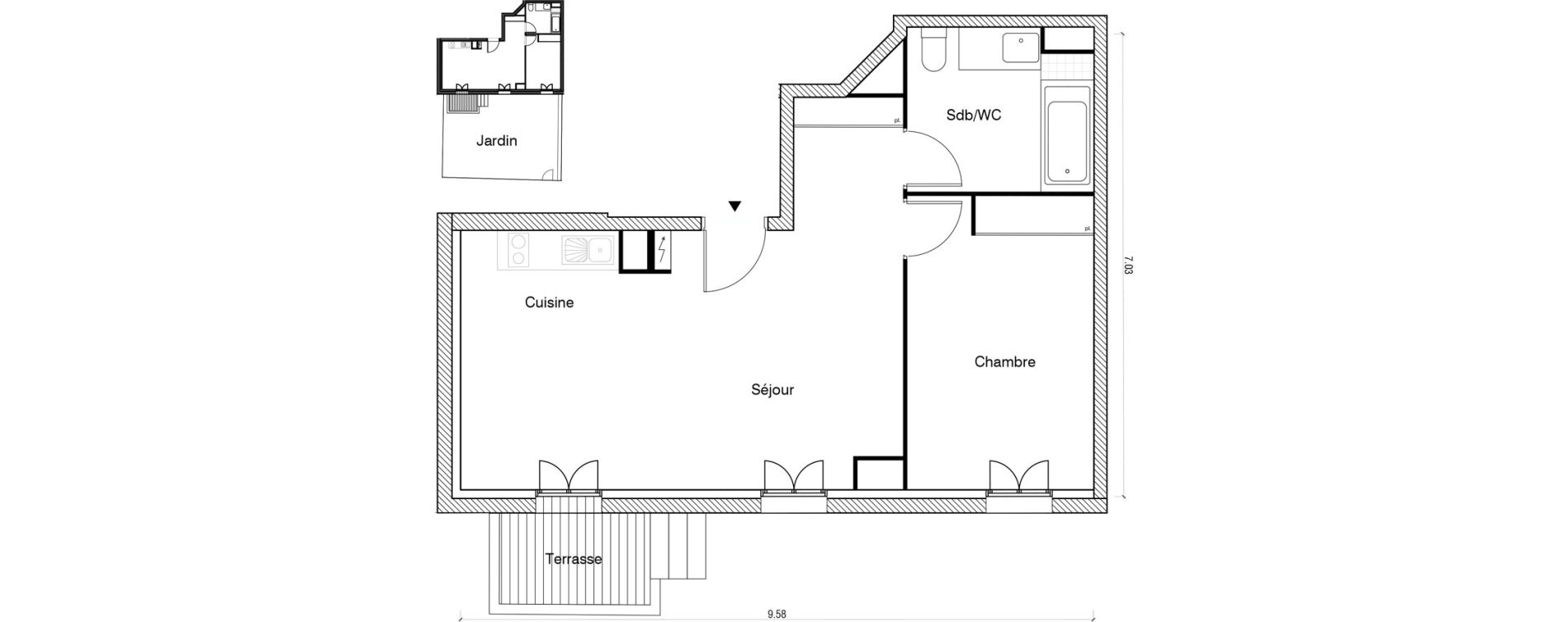 Appartement T2 de 48,44 m2 &agrave; Arpajon Les belles vues