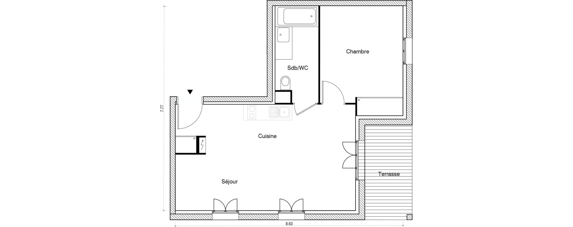 Appartement T2 de 45,50 m2 &agrave; Arpajon Les belles vues