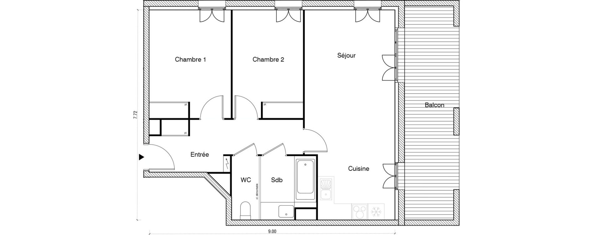 Appartement T3 de 62,10 m2 &agrave; Arpajon Les belles vues