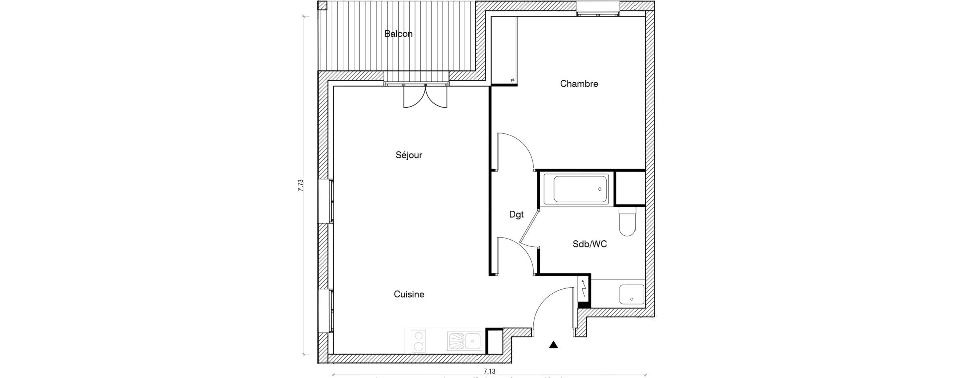 Appartement T2 de 45,01 m2 &agrave; Arpajon Les belles vues