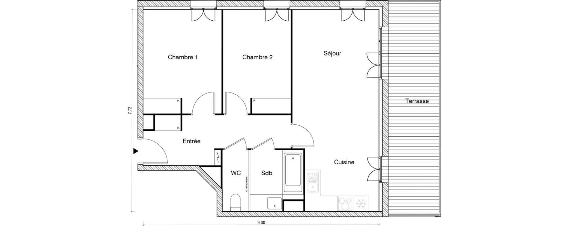 Appartement T3 de 62,10 m2 &agrave; Arpajon Les belles vues