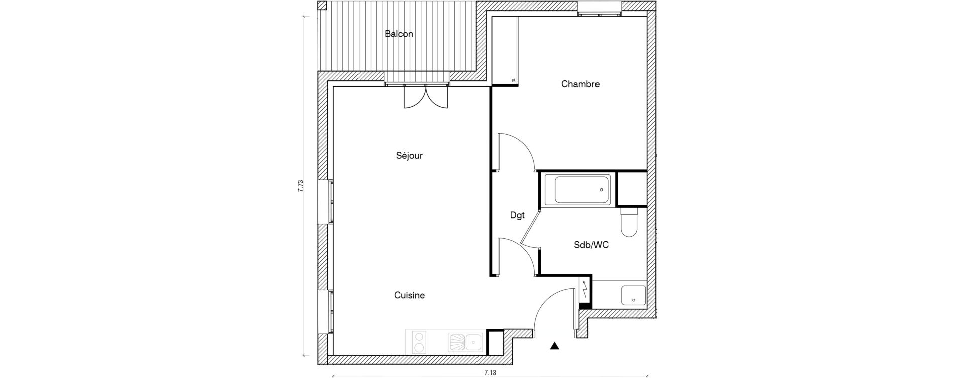 Appartement T2 de 45,01 m2 &agrave; Arpajon Les belles vues