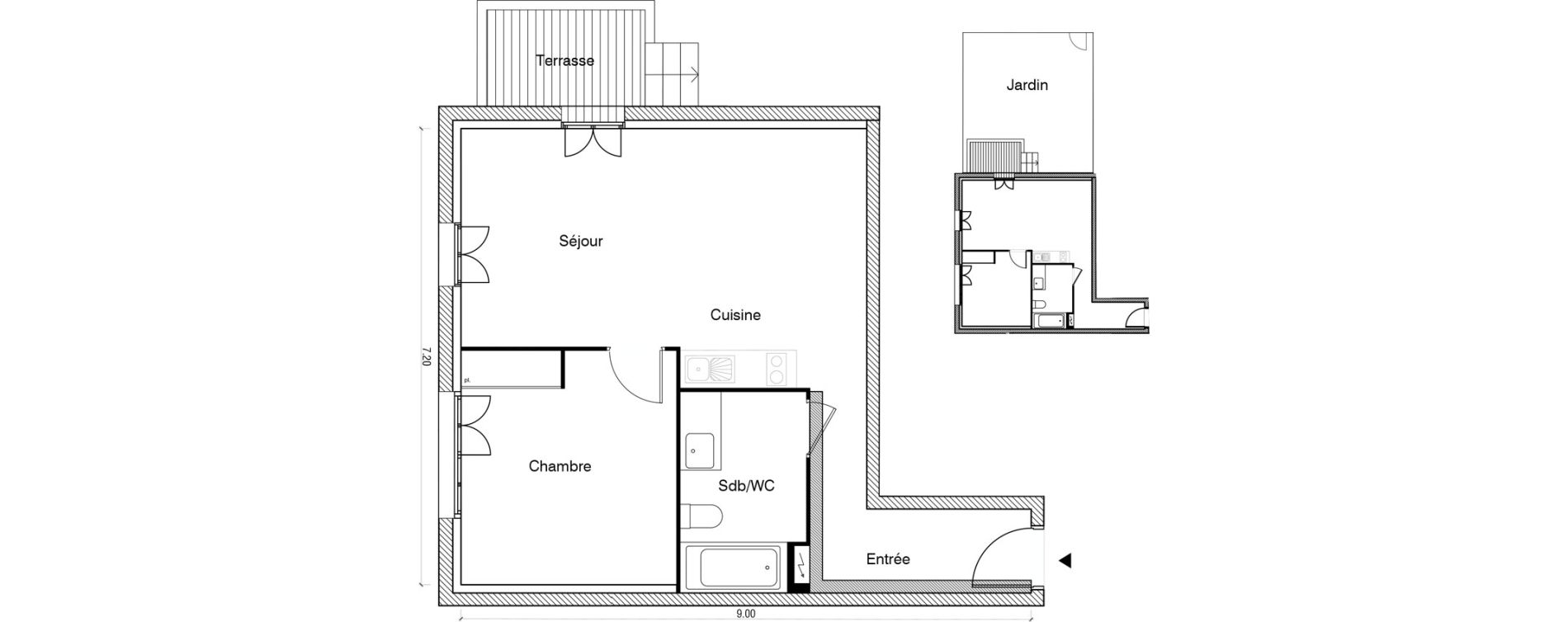 Appartement T2 de 49,23 m2 &agrave; Arpajon Les belles vues