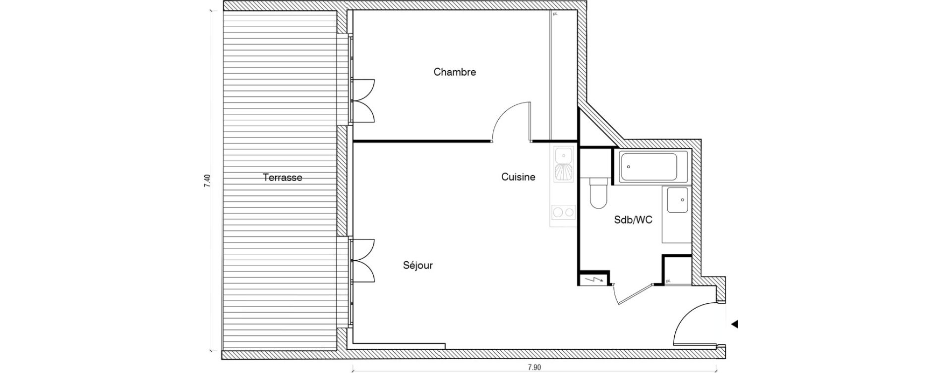 Appartement T2 de 46,37 m2 &agrave; Arpajon Les belles vues