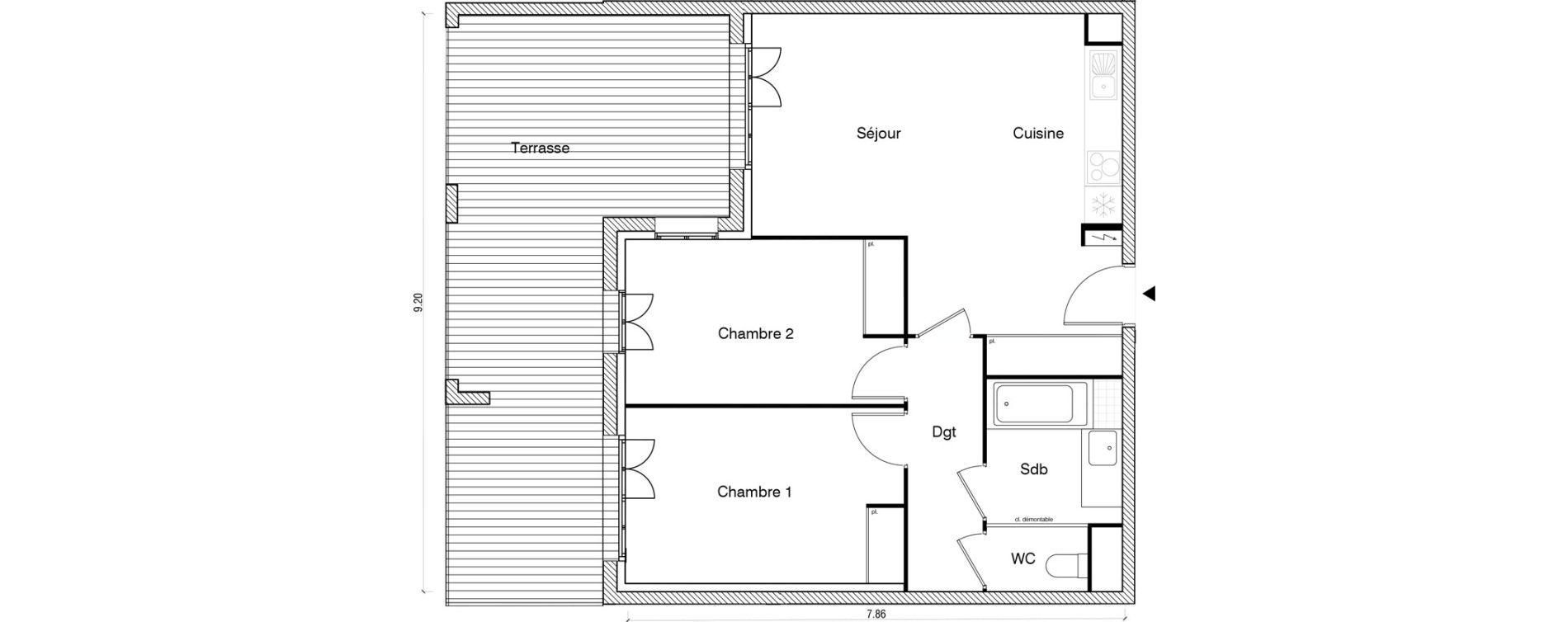 Appartement T3 de 62,63 m2 &agrave; Arpajon Les belles vues