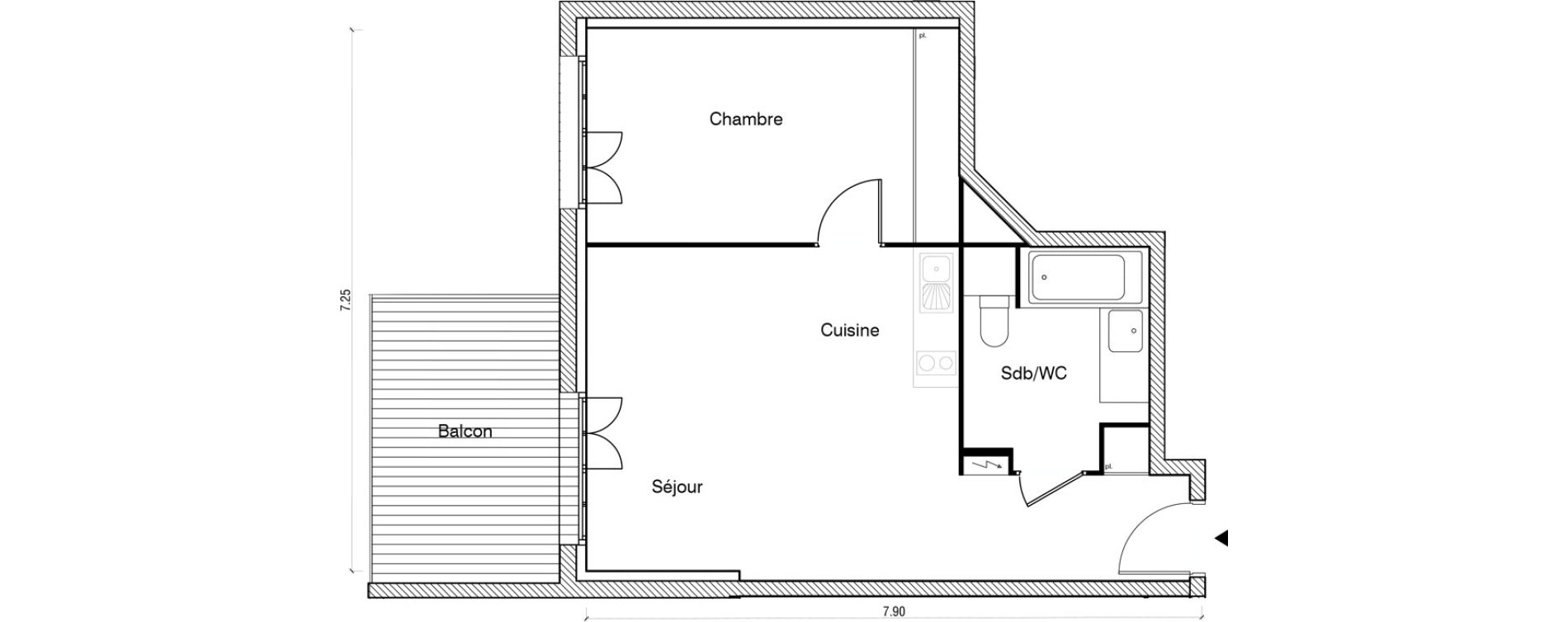 Appartement T2 de 46,01 m2 &agrave; Arpajon Les belles vues