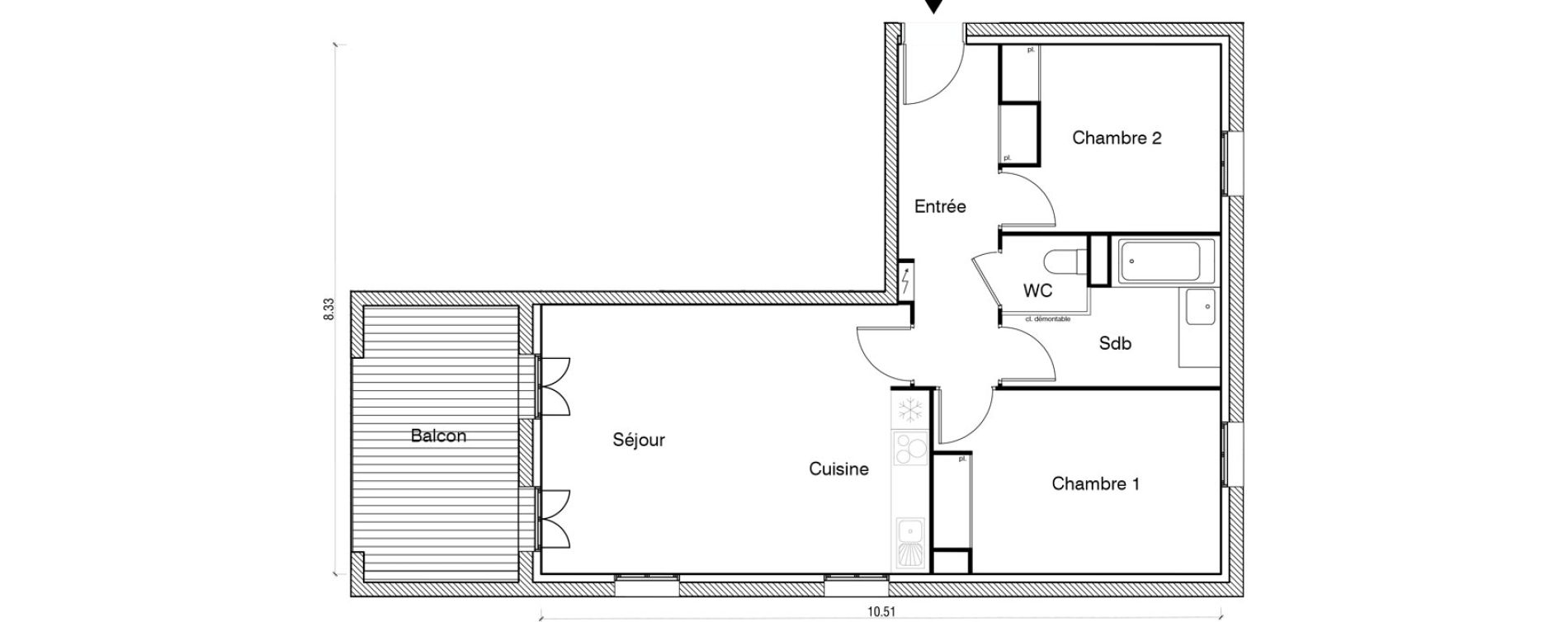 Appartement T3 de 62,36 m2 &agrave; Arpajon Les belles vues