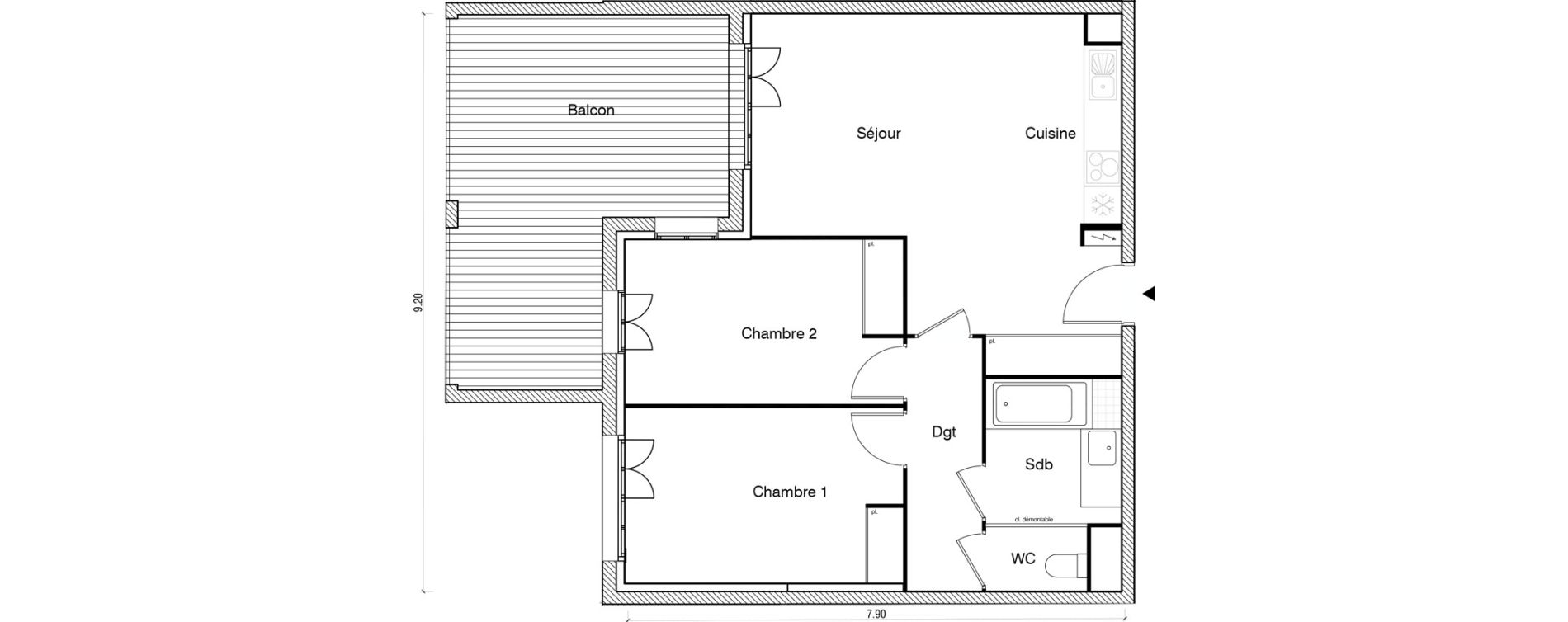 Appartement T3 de 62,63 m2 &agrave; Arpajon Les belles vues