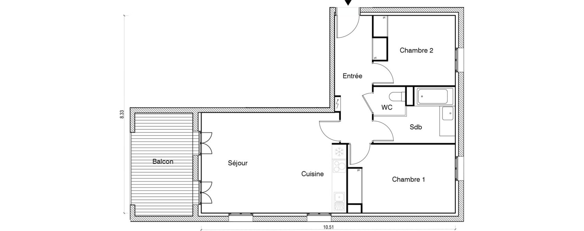 Appartement T3 de 62,36 m2 &agrave; Arpajon Les belles vues