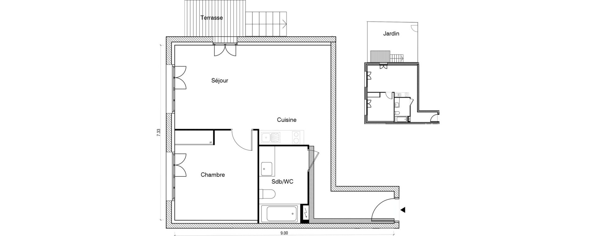 Appartement T2 de 49,23 m2 &agrave; Arpajon Les belles vues