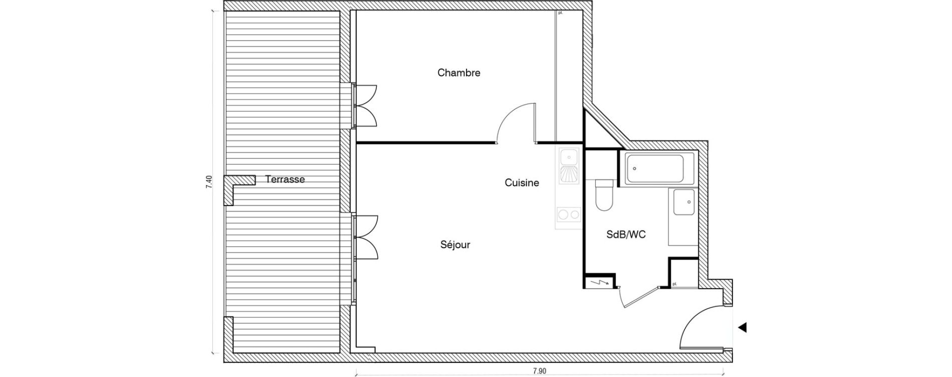 Appartement T2 de 46,58 m2 &agrave; Arpajon Les belles vues