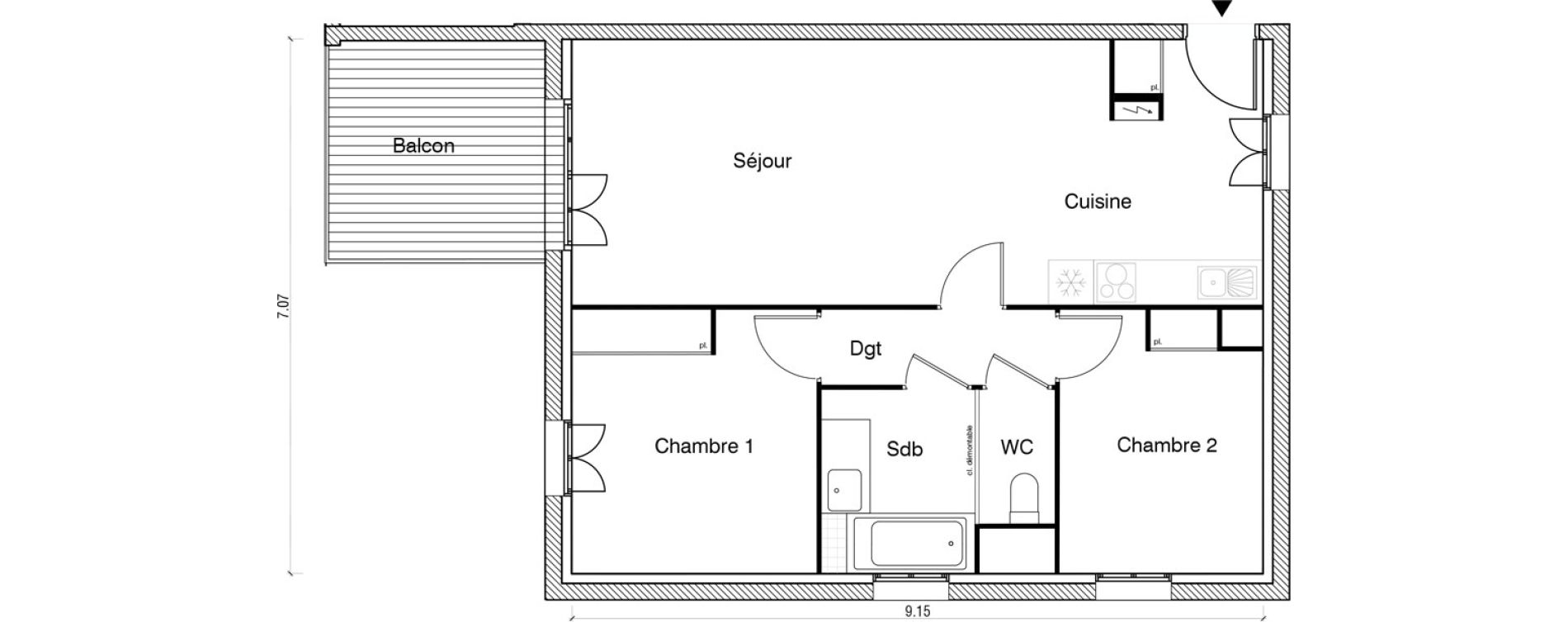 Appartement T3 de 62,26 m2 &agrave; Arpajon Les belles vues