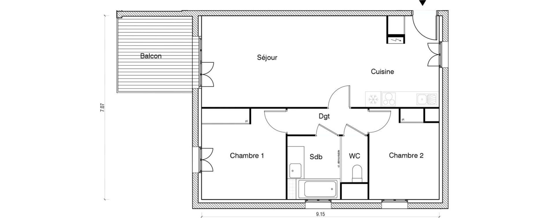 Appartement T3 de 62,26 m2 &agrave; Arpajon Les belles vues