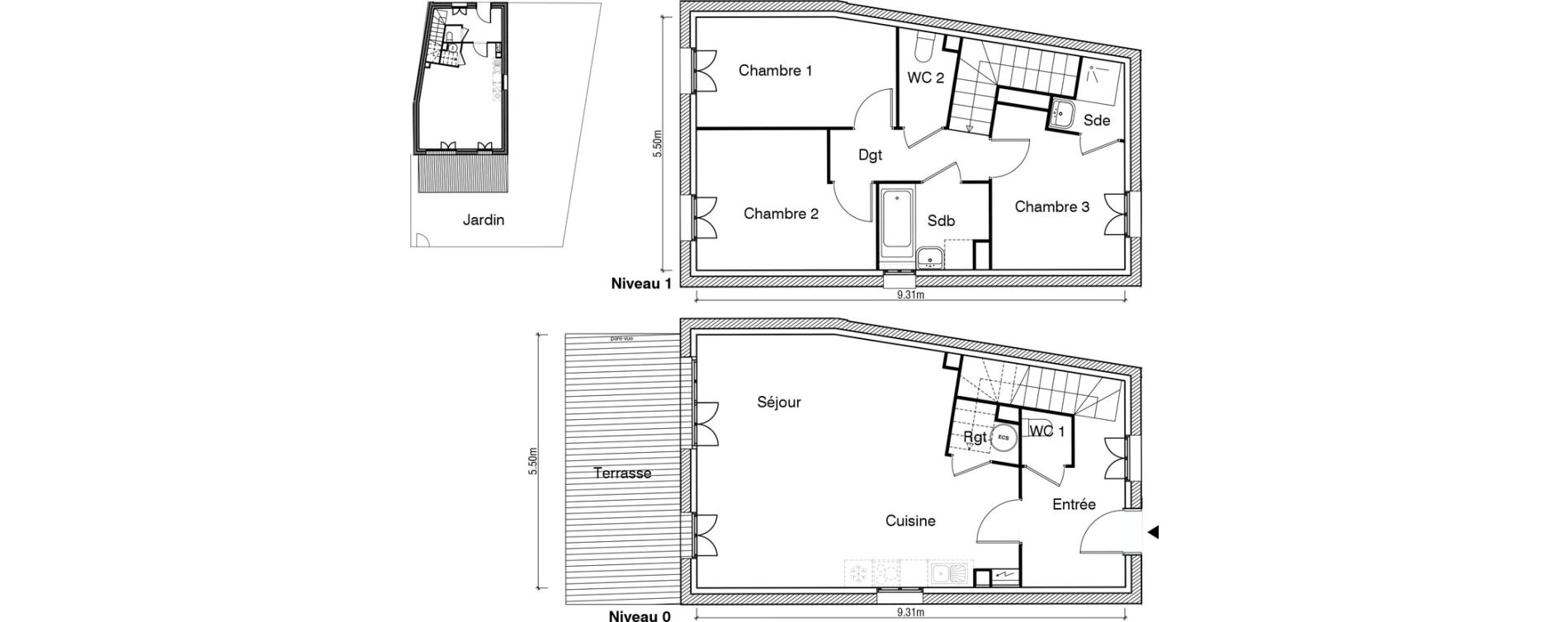 Appartement T4 de 86,01 m2 &agrave; Arpajon Les belles vues