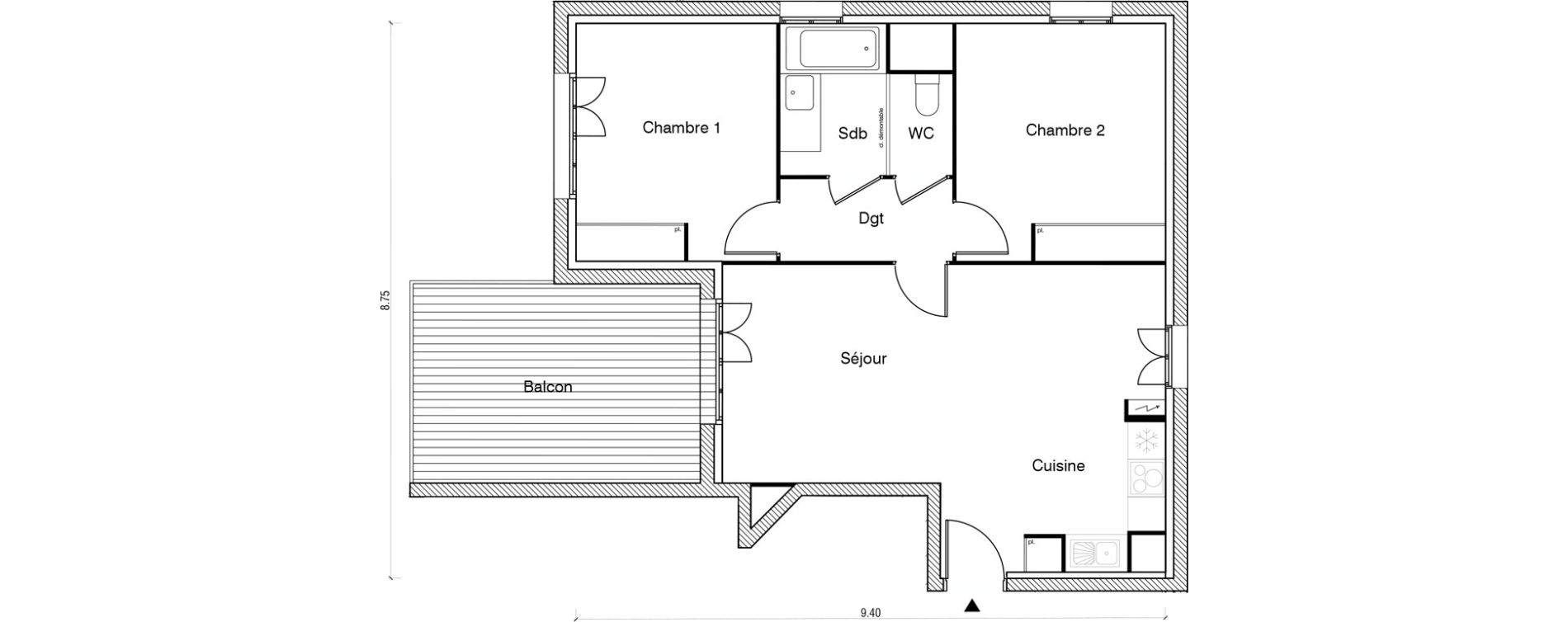 Appartement T3 de 63,32 m2 &agrave; Arpajon Les belles vues