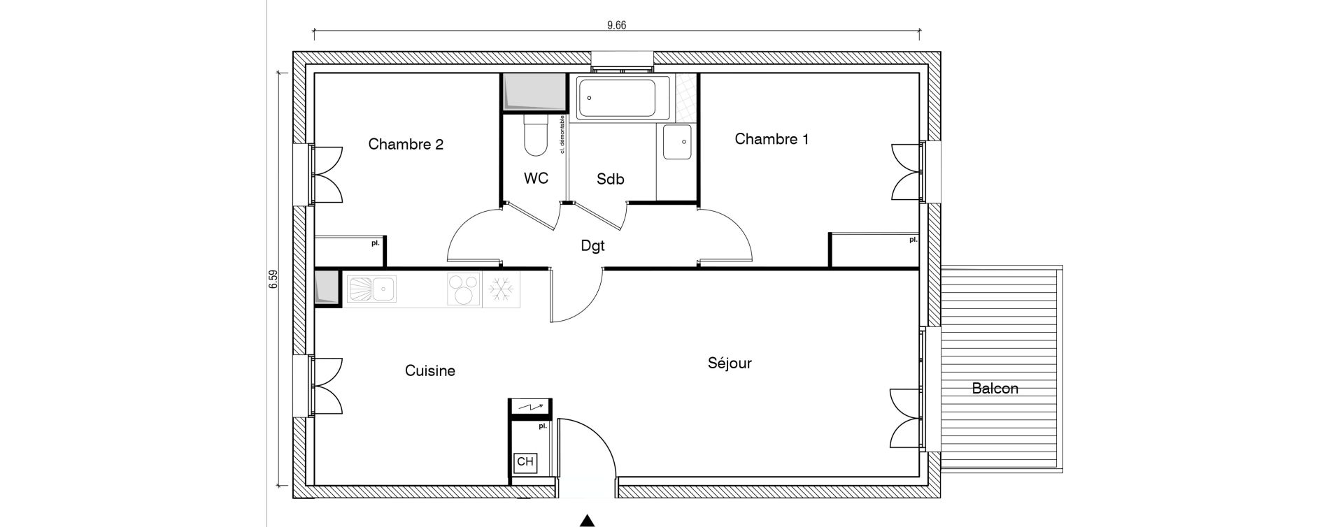 Appartement T3 de 60,41 m2 &agrave; Arpajon Les belles vues