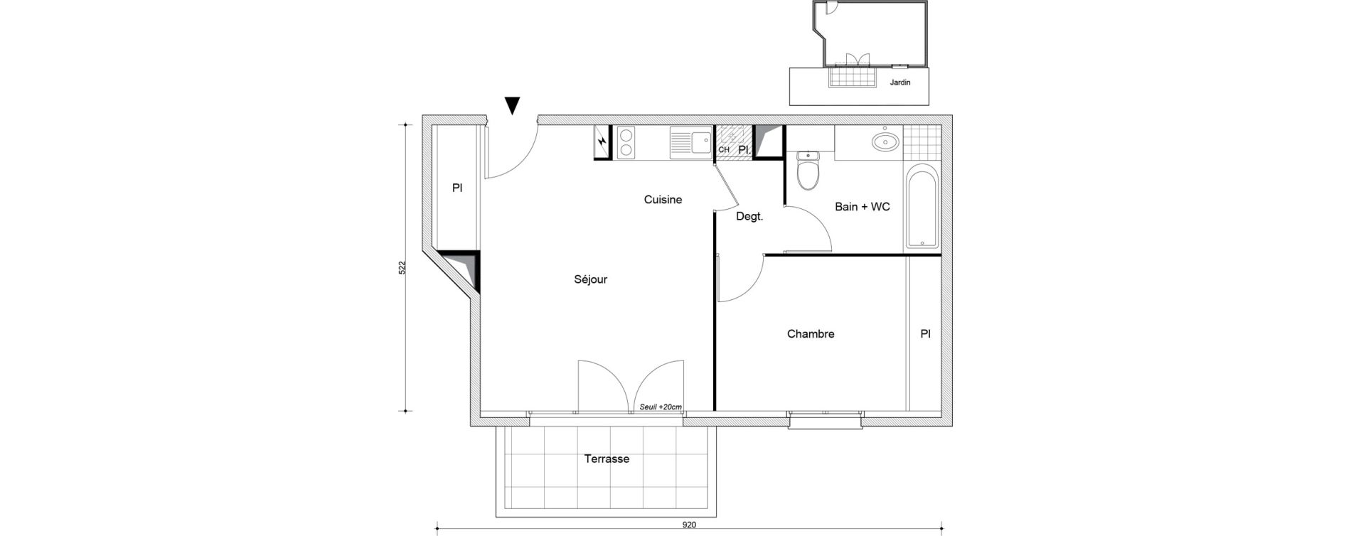 Appartement T2 de 44,49 m2 &agrave; Arpajon Centre
