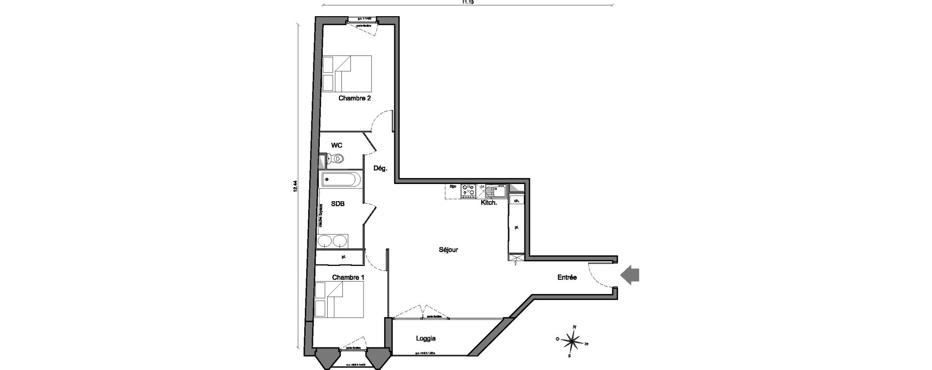 Appartement T3 de 65,10 m2 &agrave; Arpajon Centre