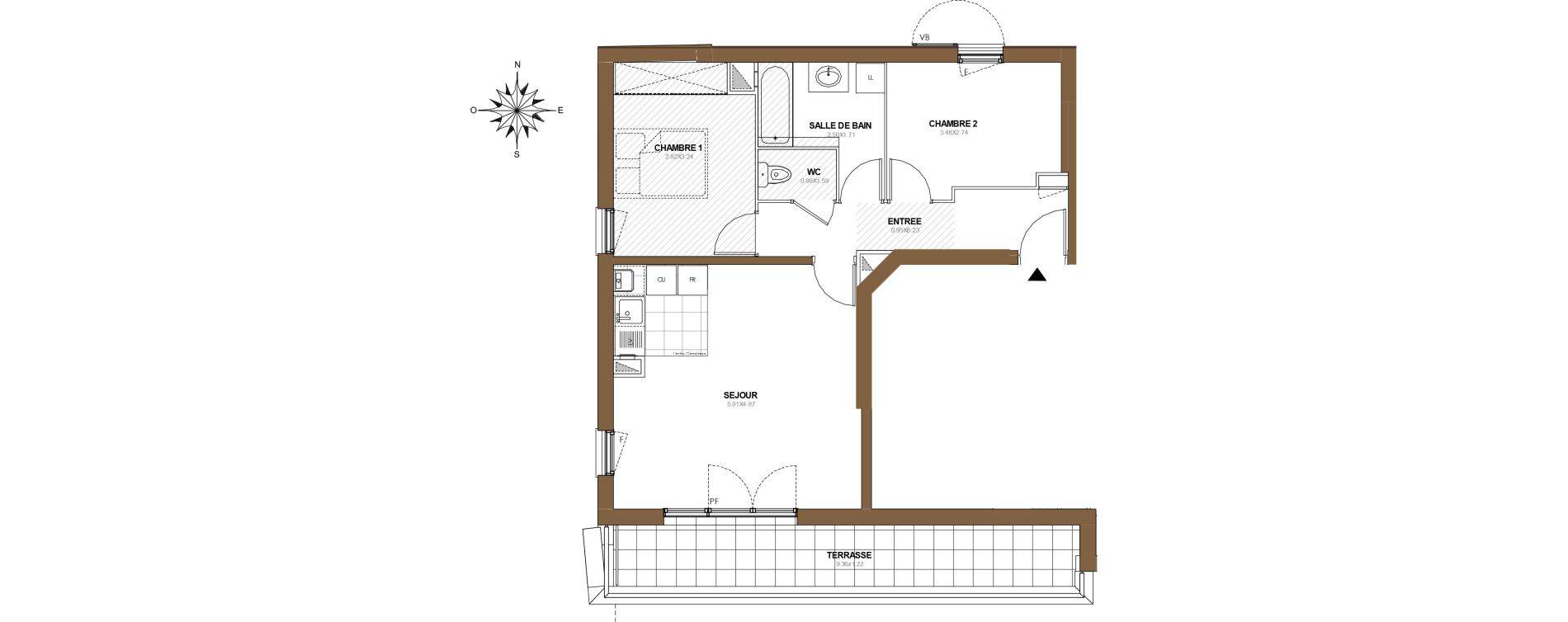 Appartement T3 de 58,10 m2 &agrave; Arpajon Centre