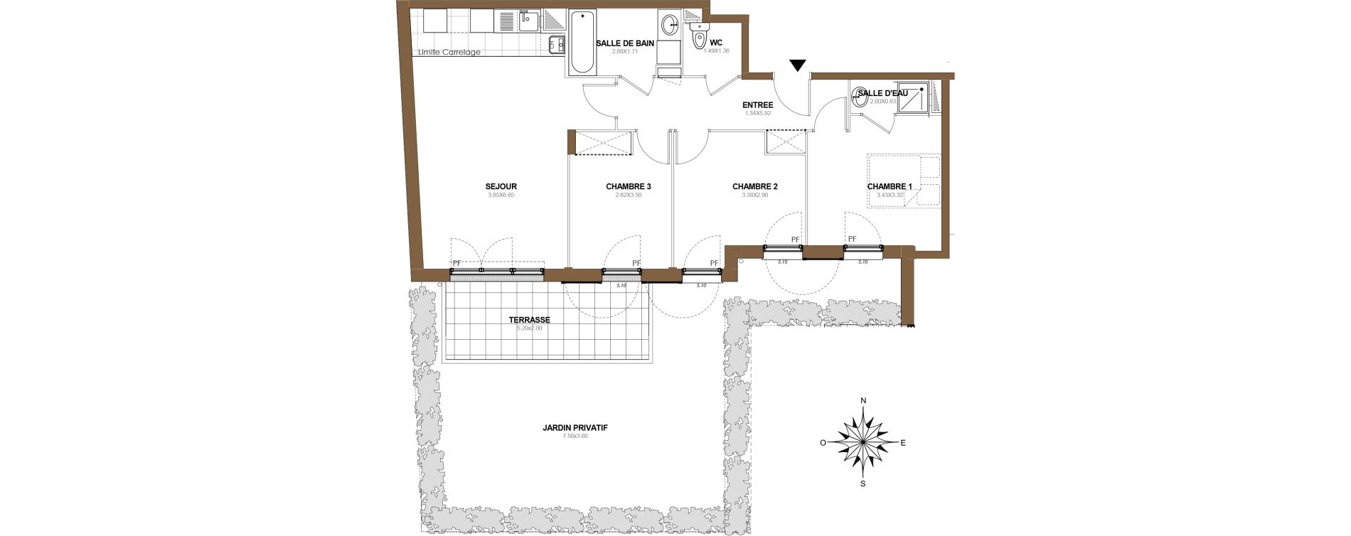 Appartement T4 de 74,20 m2 &agrave; Arpajon Centre