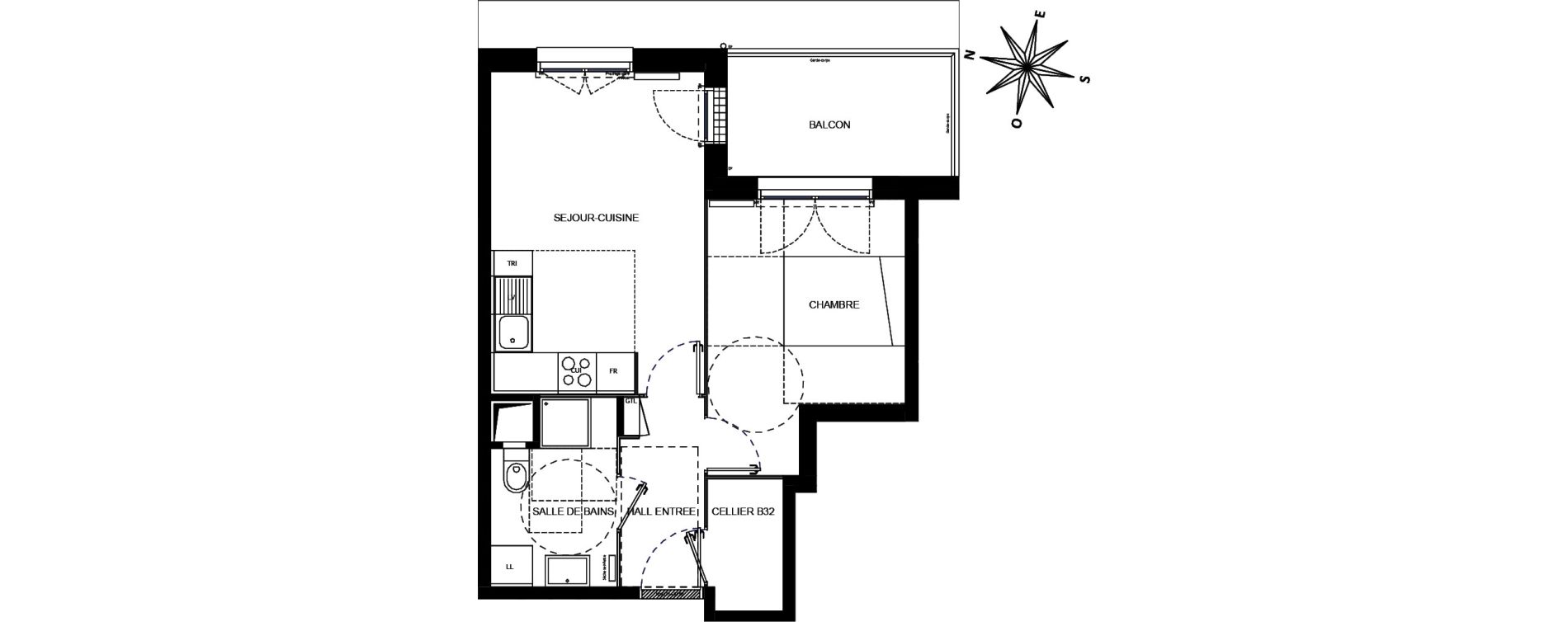 Appartement T2 de 39,86 m2 &agrave; Arpajon Centre
