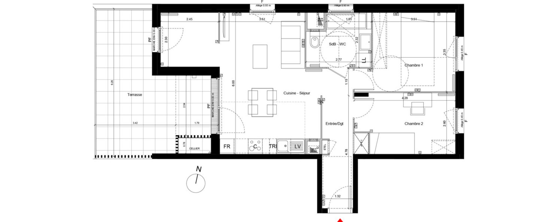 Appartement T3 de 66,23 m2 &agrave; Arpajon Centre