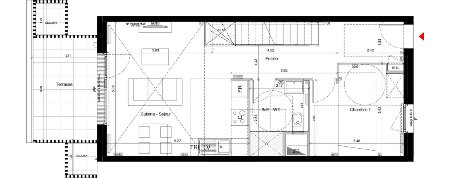 Duplex T4 de 81,85 m2 &agrave; Arpajon Centre