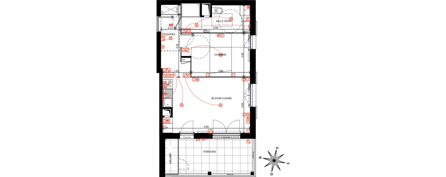 Appartement T2 de 45,70 m2 &agrave; Arpajon Centre