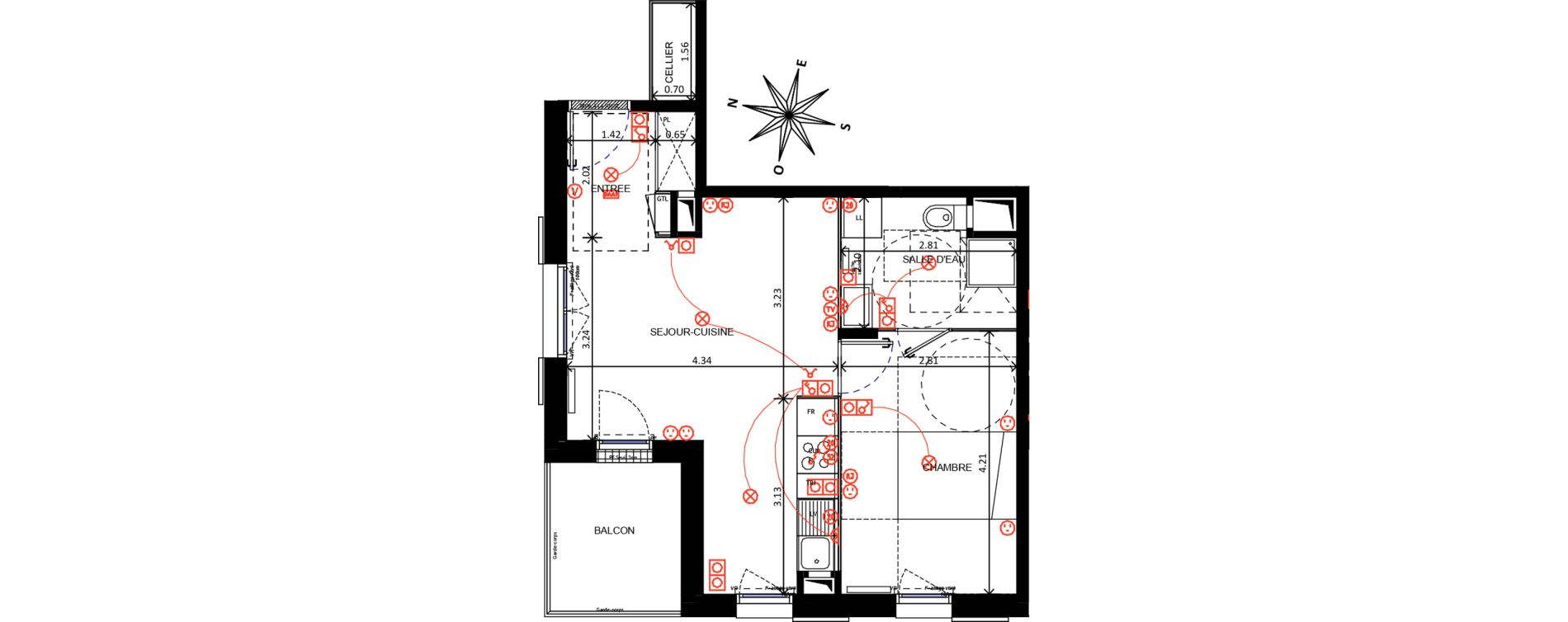 Appartement T2 de 41,38 m2 &agrave; Arpajon Centre
