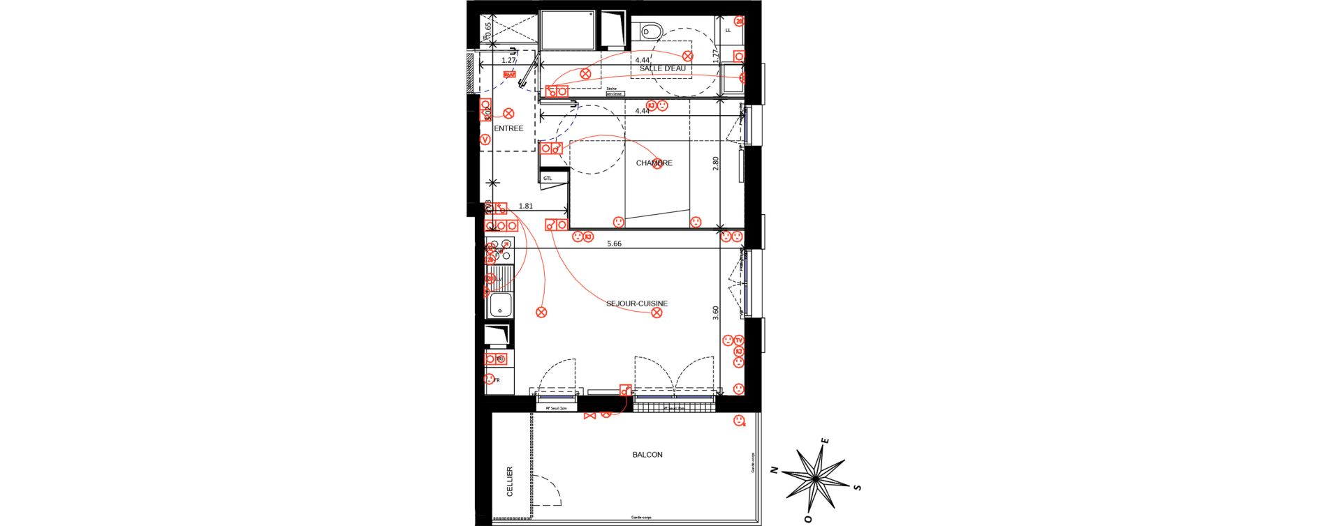 Appartement T2 de 46,02 m2 &agrave; Arpajon Centre