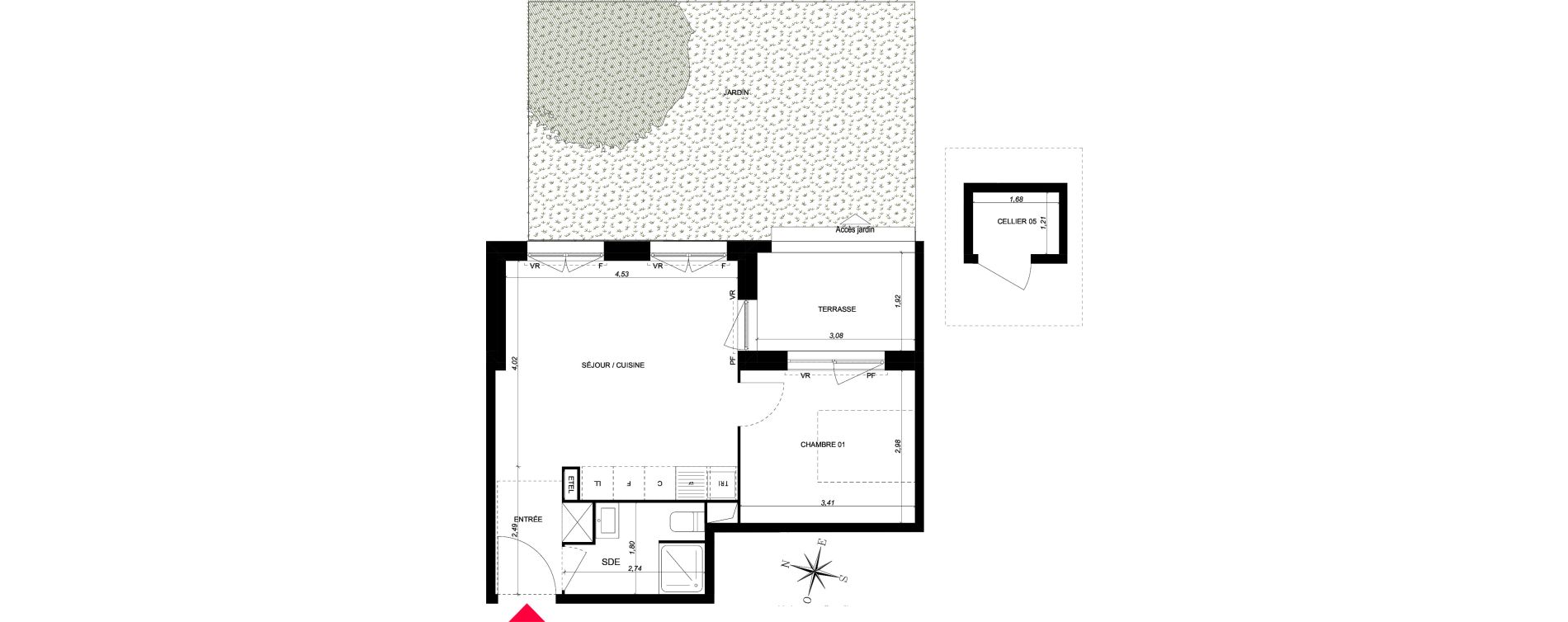 Appartement T2 de 38,72 m2 &agrave; Arpajon Les belles vues