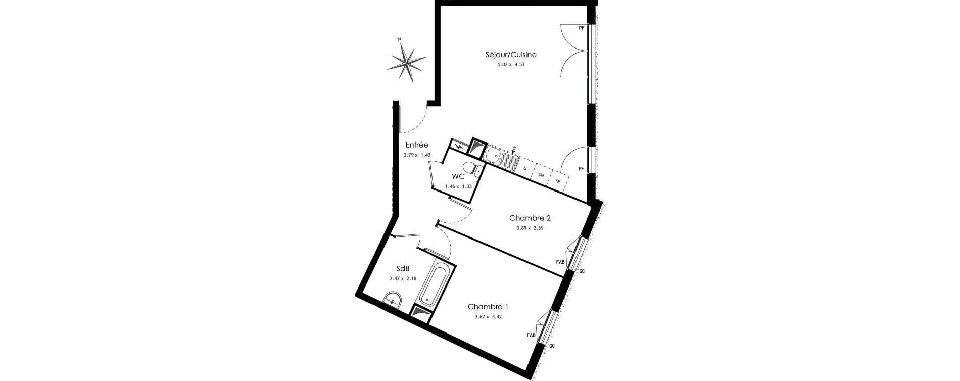 Appartement T3 de 65,05 m2 &agrave; Arpajon Centre