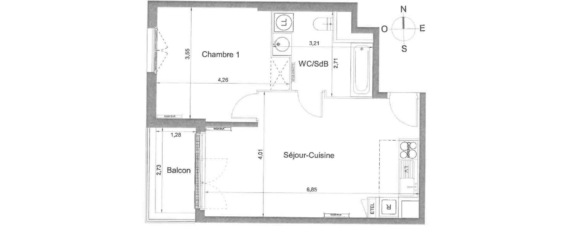 Appartement T2 de 44,08 m2 &agrave; Athis-Mons Plateau - pyramide