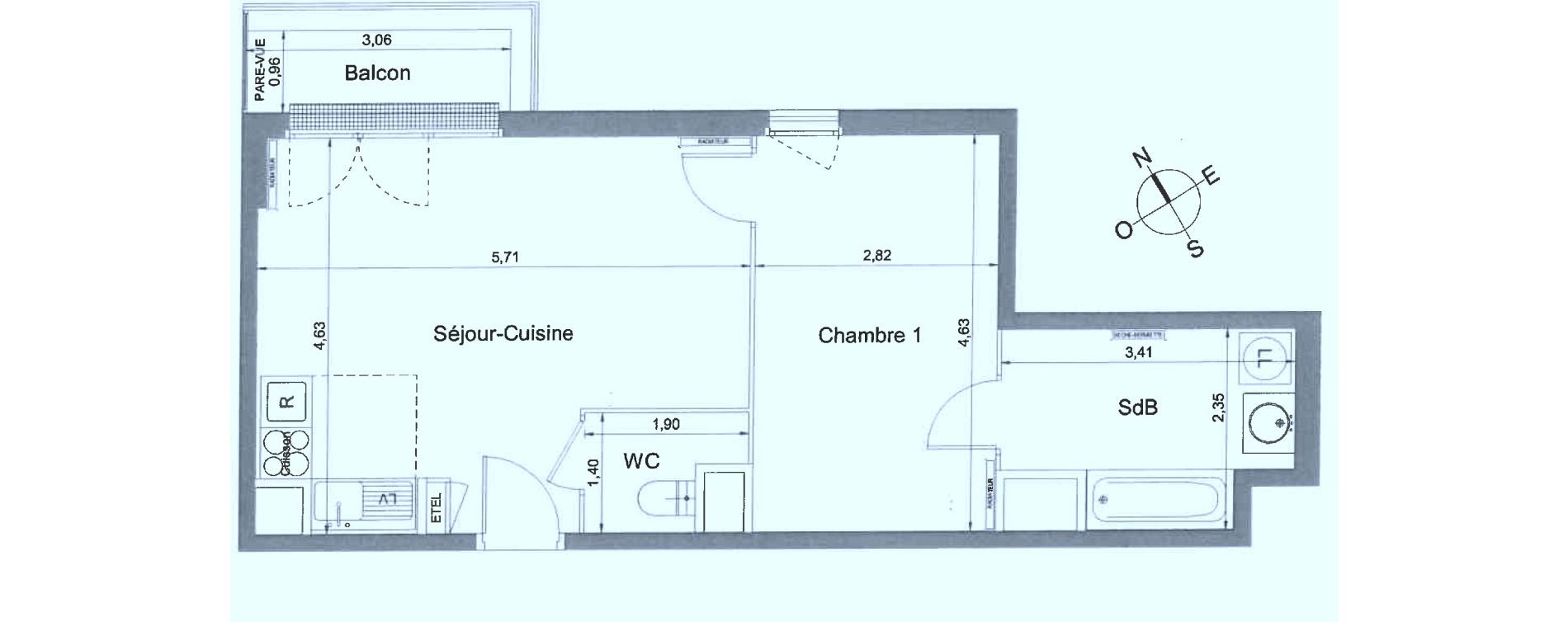 Appartement T2 de 44,94 m2 &agrave; Athis-Mons Plateau - pyramide
