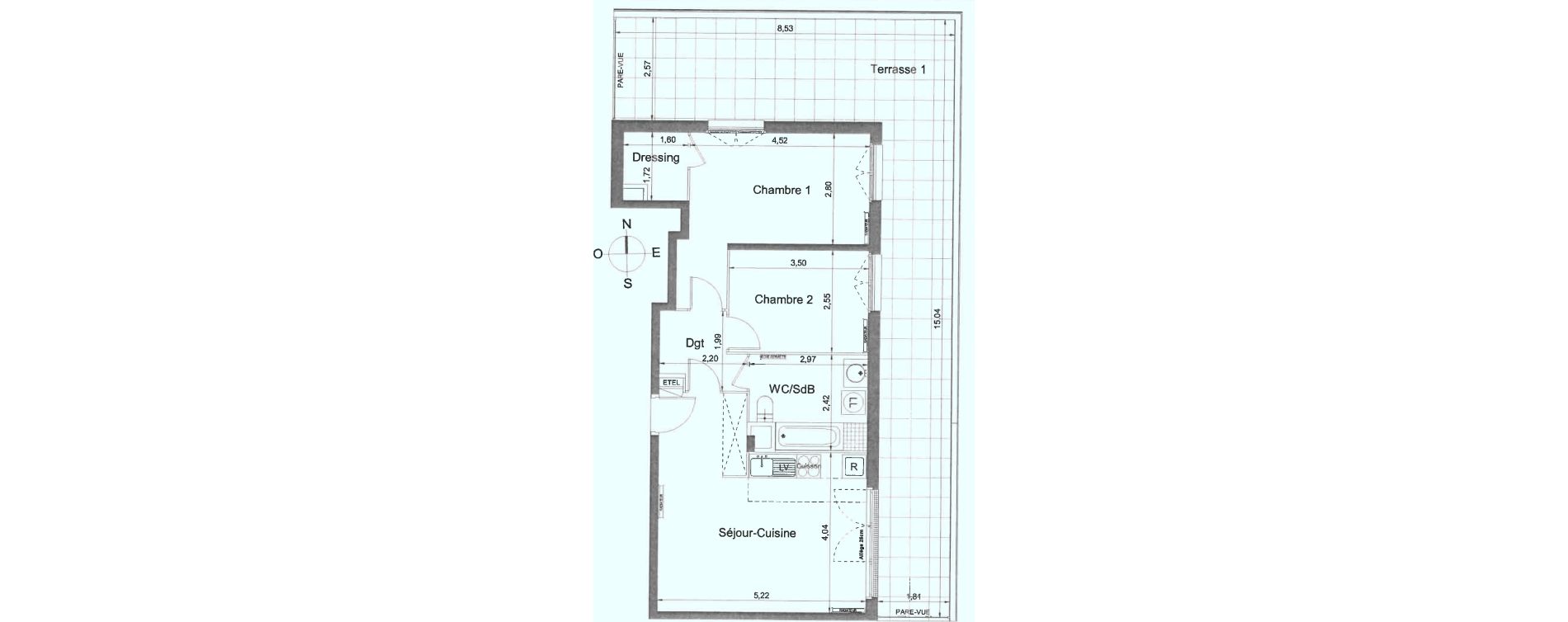 Appartement T3 de 60,79 m2 &agrave; Athis-Mons Plateau - pyramide