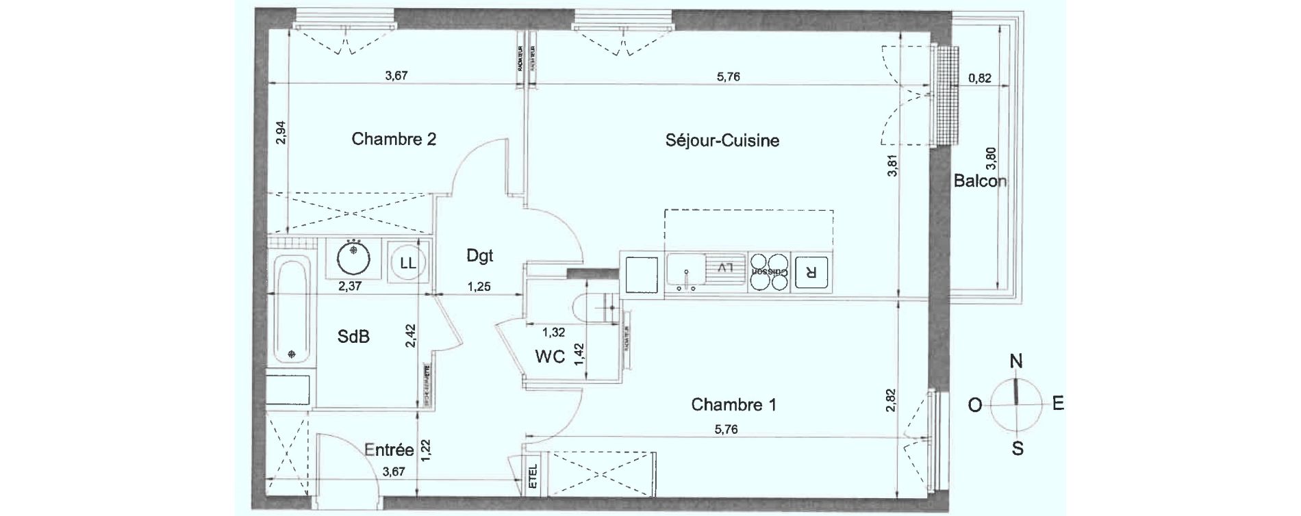 Appartement T3 de 61,02 m2 &agrave; Athis-Mons Plateau - pyramide