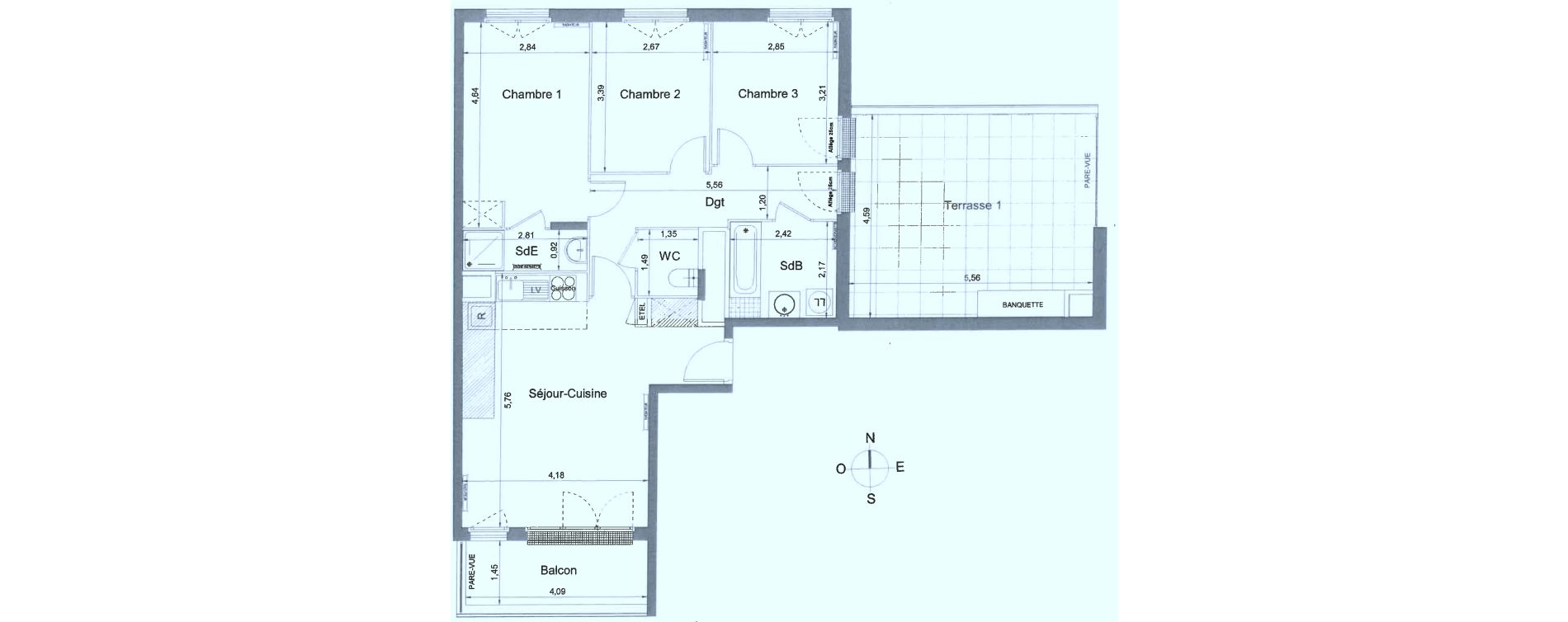 Appartement T4 de 74,86 m2 &agrave; Athis-Mons Plateau - pyramide