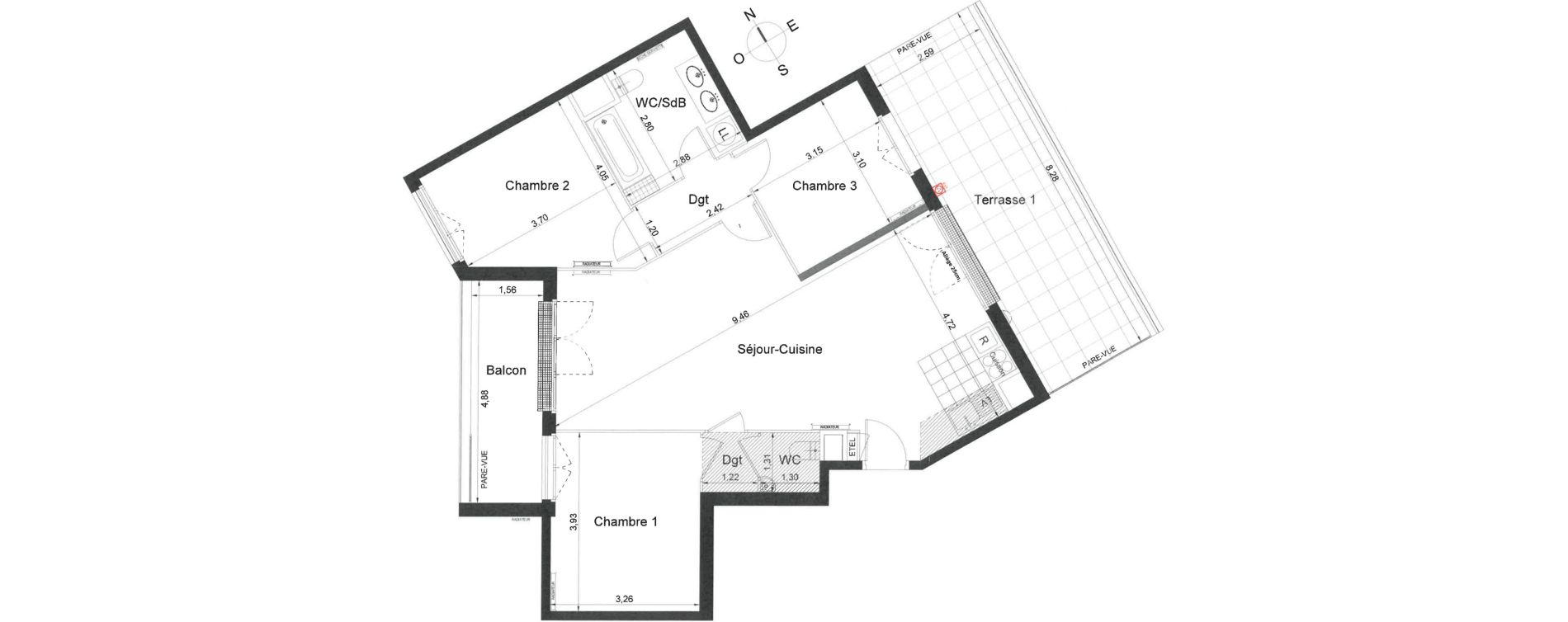 Appartement T4 de 87,82 m2 &agrave; Athis-Mons Plateau - pyramide