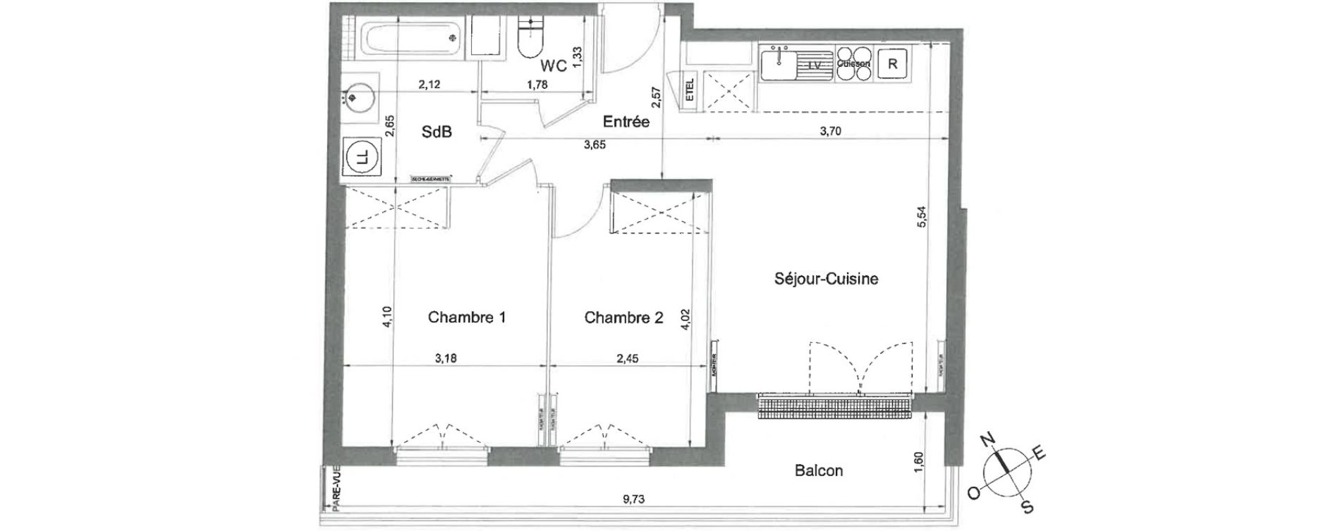 Appartement T3 de 56,91 m2 &agrave; Athis-Mons Plateau - pyramide