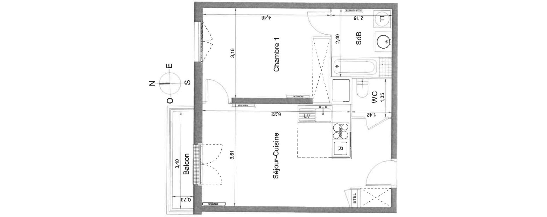 Appartement T2 de 44,49 m2 &agrave; Athis-Mons Plateau - pyramide
