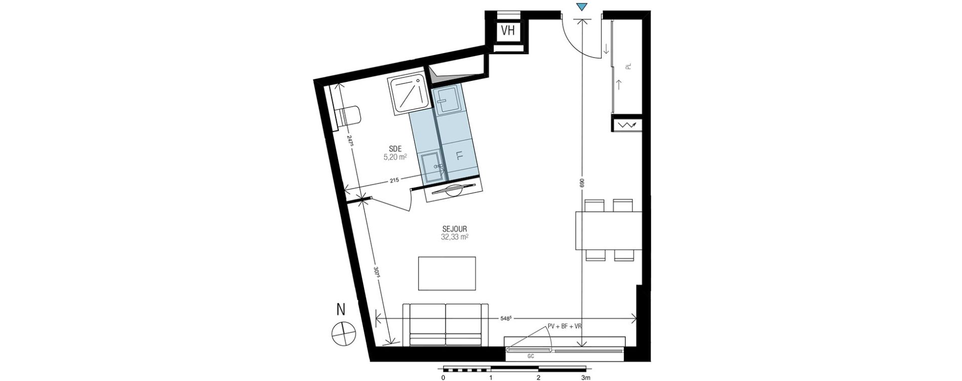 Appartement T1 de 37,53 m2 &agrave; Athis-Mons Centre