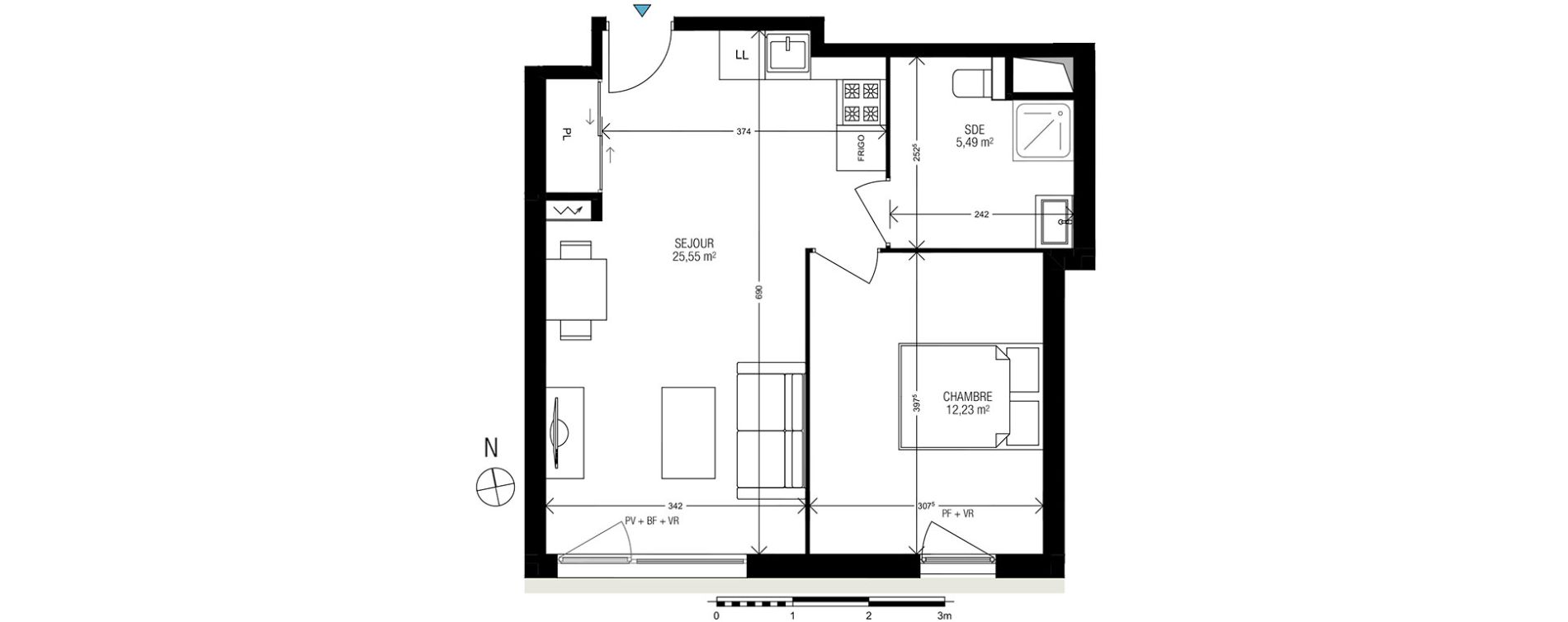 Appartement T2 de 43,27 m2 &agrave; Athis-Mons Centre