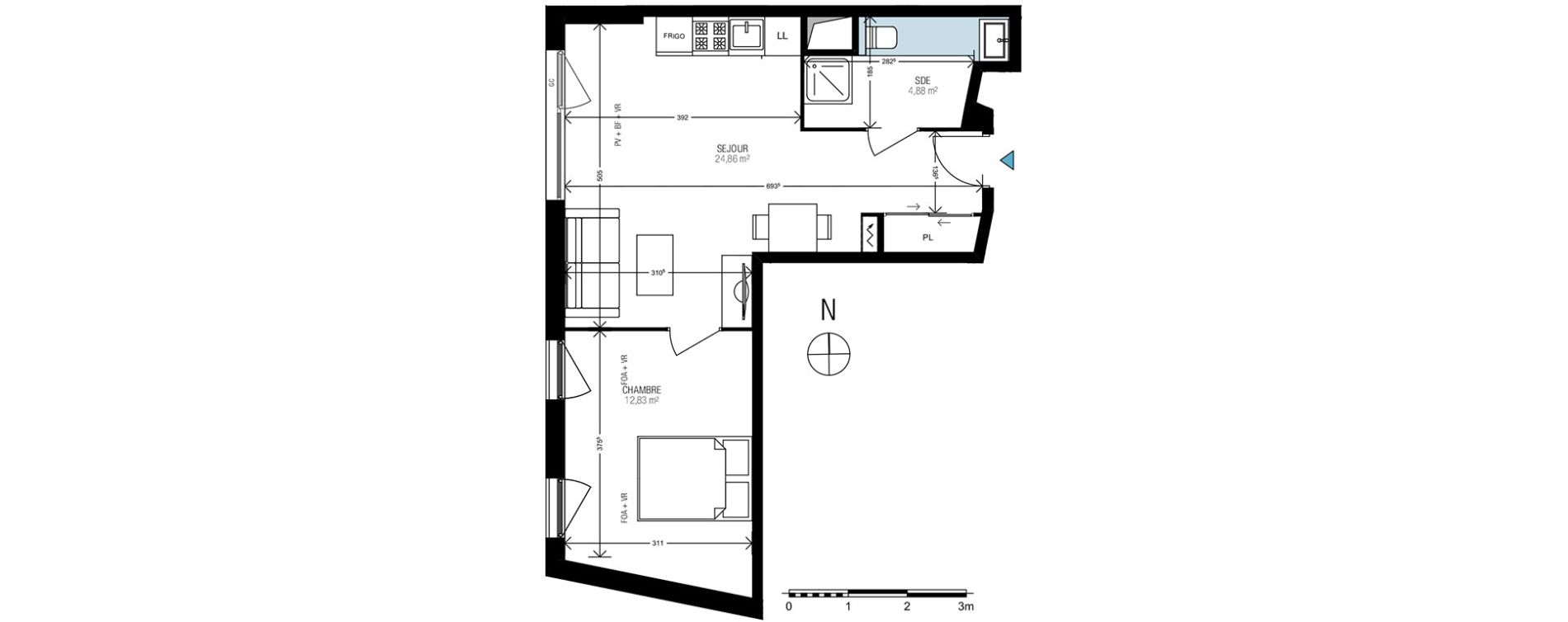 Appartement T2 de 42,57 m2 &agrave; Athis-Mons Centre