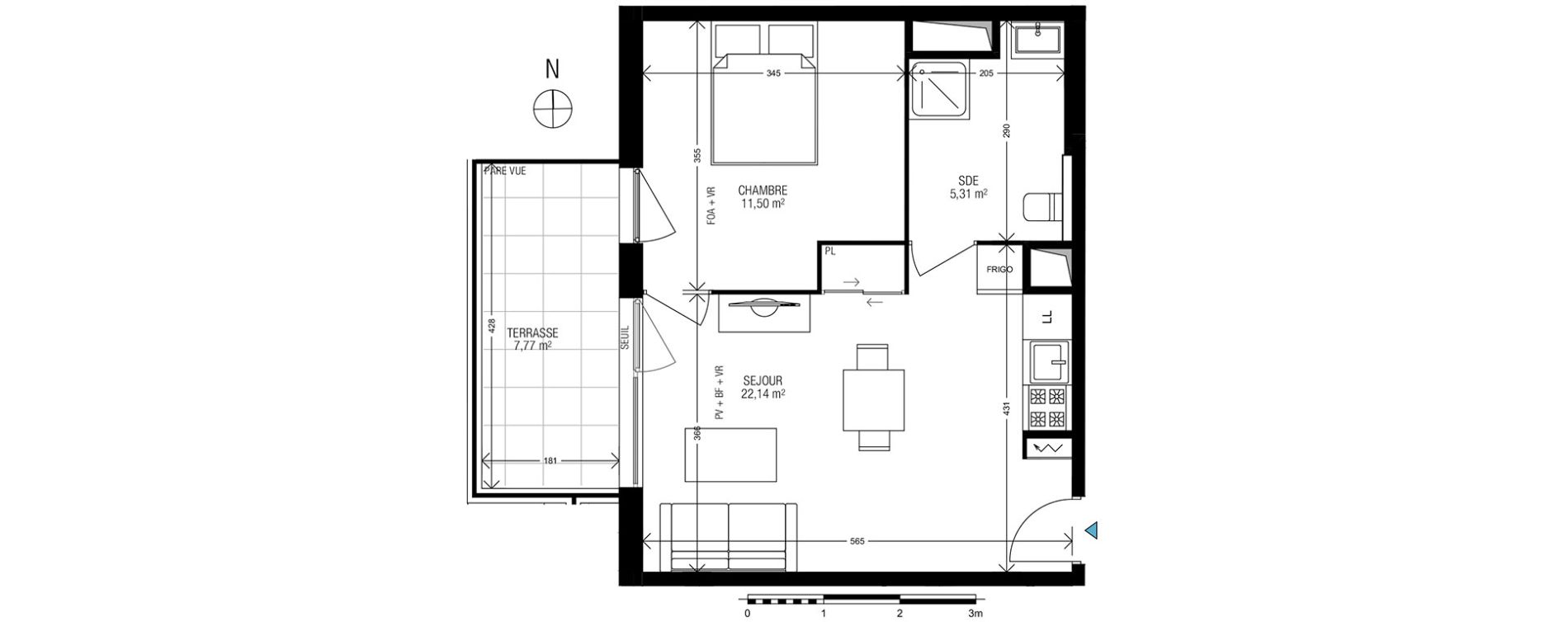 Appartement T2 de 38,95 m2 &agrave; Athis-Mons Centre