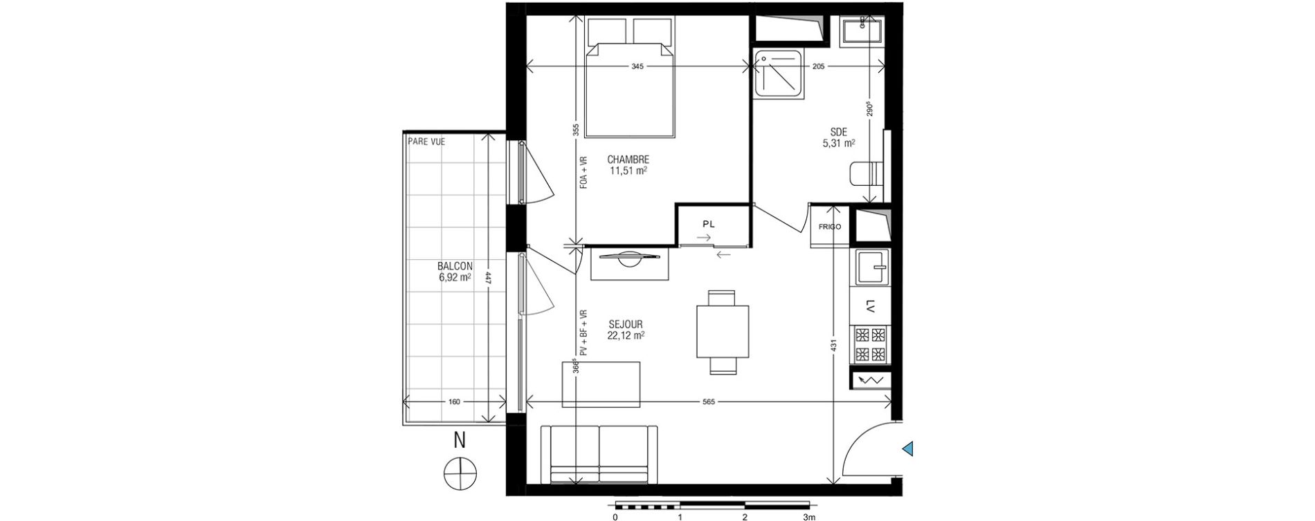 Appartement T2 de 38,94 m2 &agrave; Athis-Mons Centre
