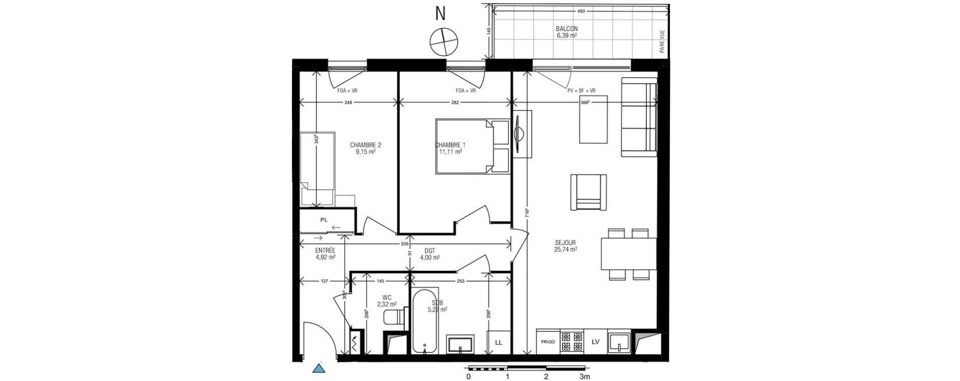 Appartement T3 de 62,46 m2 &agrave; Athis-Mons Centre