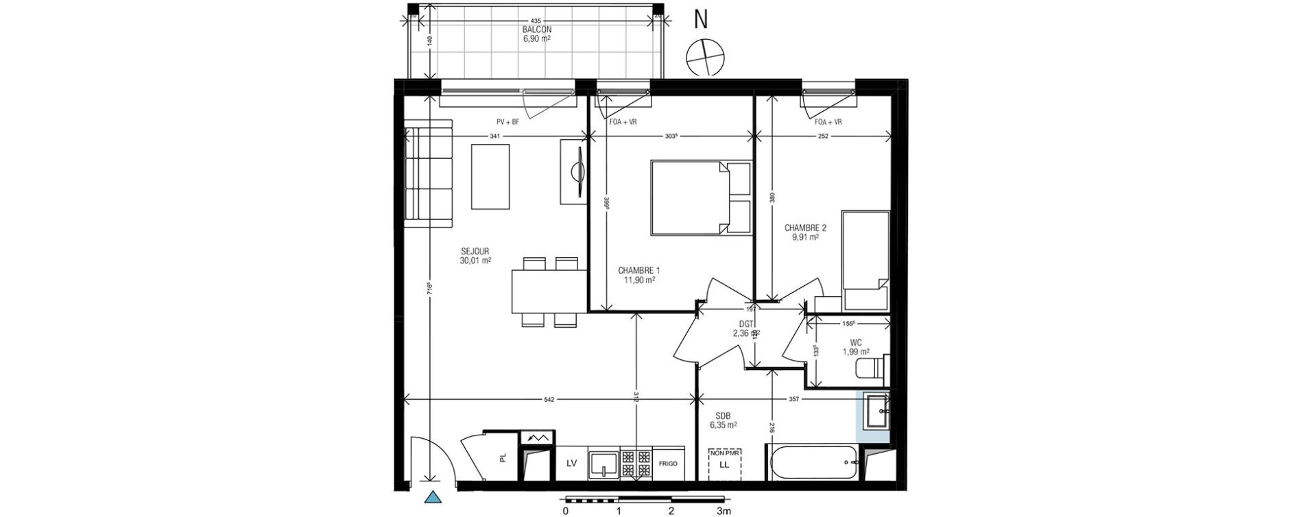 Appartement T3 de 62,52 m2 &agrave; Athis-Mons Centre