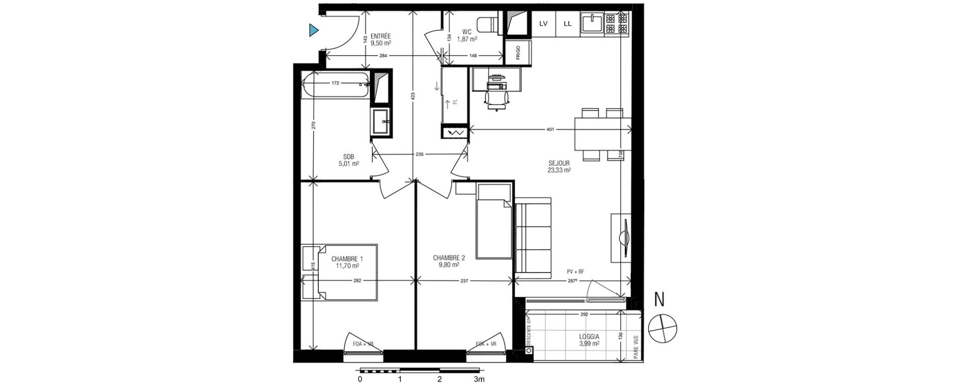 Appartement T3 de 61,21 m2 &agrave; Athis-Mons Centre
