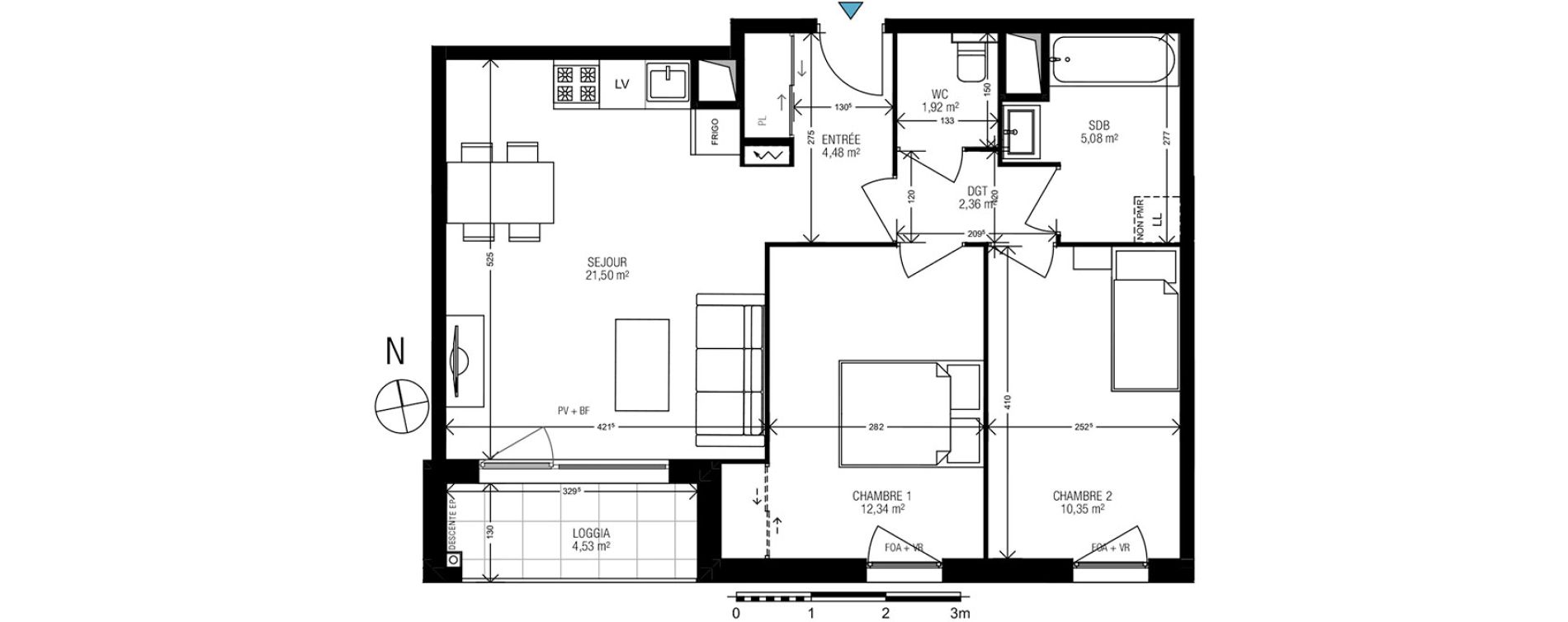 Appartement T3 de 58,03 m2 &agrave; Athis-Mons Centre